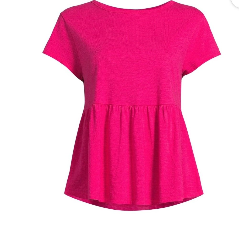 Time‎ and Tru Smokin Hot Pink Peplum Top XL NWT